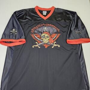 Disney Pirates of the Caribbean Black and Red Jersey Shirt